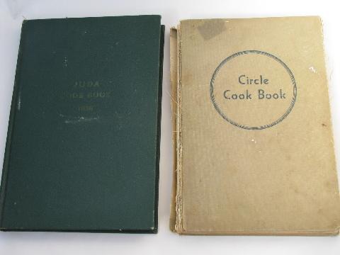 photo of vintage community church cookbooks w/ old recipes, Monroe Wisconsin #1