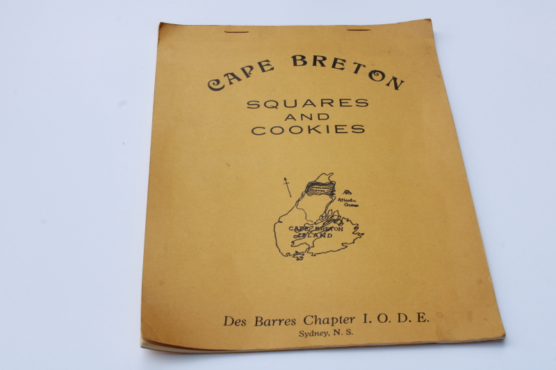 photo of vintage community cookbook, Canadian cookie recipes from Cape Breton Nova Scotia  #1