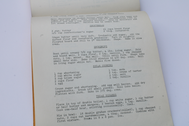 photo of vintage community cookbook, Canadian cookie recipes from Cape Breton Nova Scotia  #3