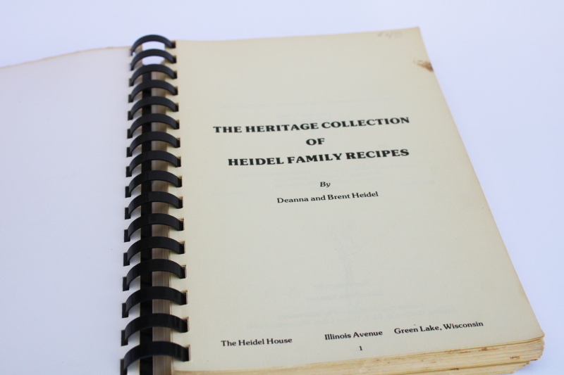 photo of vintage cookbook Heidel House Green Lake Wisconsin family recipes #2