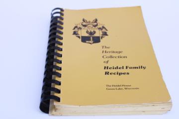 catalog photo of vintage cookbook Heidel House Green Lake Wisconsin family recipes 