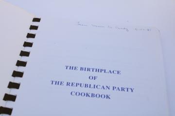 catalog photo of vintage cookbook Ripon Wisconsin Little White Schoolhouse Republican Party birthplace 
