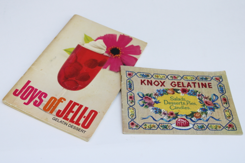 photo of vintage cookbooks, Joys of Jello & Knox Gelatin Salads, Desserts, Pies, Candies  #1