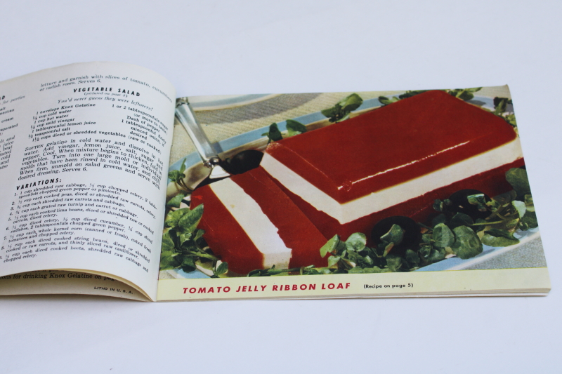 photo of vintage cookbooks, Joys of Jello & Knox Gelatin Salads, Desserts, Pies, Candies  #5