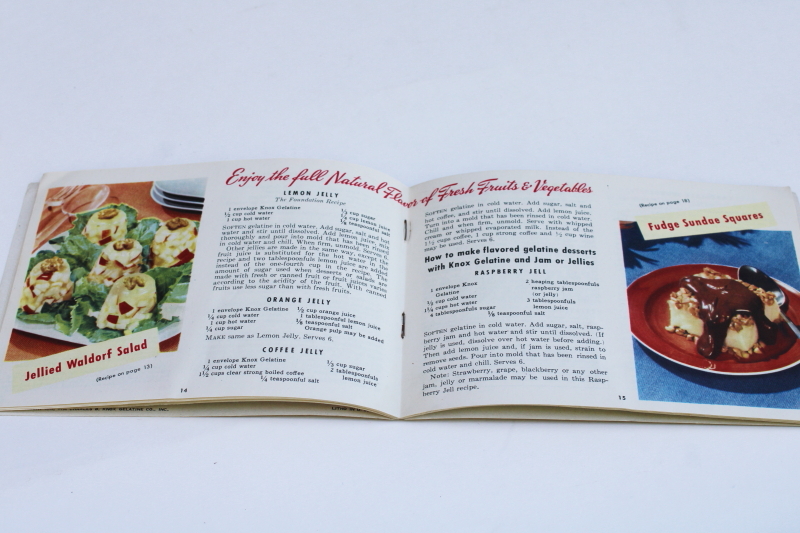 photo of vintage cookbooks, Joys of Jello & Knox Gelatin Salads, Desserts, Pies, Candies  #6