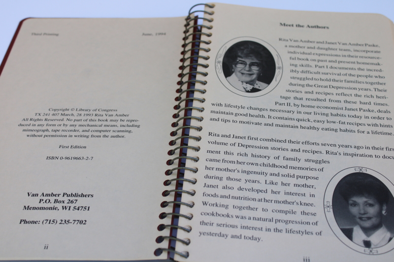 photo of vintage cookbooks Stories & Recipes of the Great Depression volume 1 & 2, 1930s poverty food #6