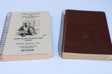 catalog photo of vintage cookbooks Stories & Recipes of the Great Depression volume 1 & 2, 1930s poverty food 