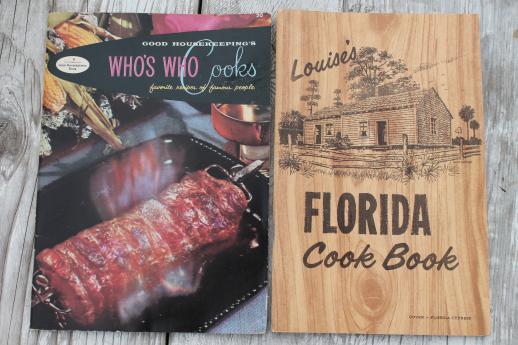 photo of vintage cookbooks lot, old recipe booklets & leaflets w/ retro grocery advertising  #5