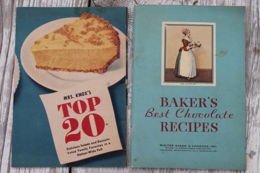 photo of vintage cookbooks lot, old recipe booklets & leaflets w/ retro grocery advertising  #8