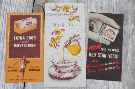 photo of vintage cookbooks lot, old recipe booklets & leaflets w/ retro grocery advertising  #10