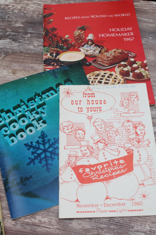 photo of vintage cookbooks lot, recipe booklets w/ advertising, appliance manuals, holiday baking etc  #2