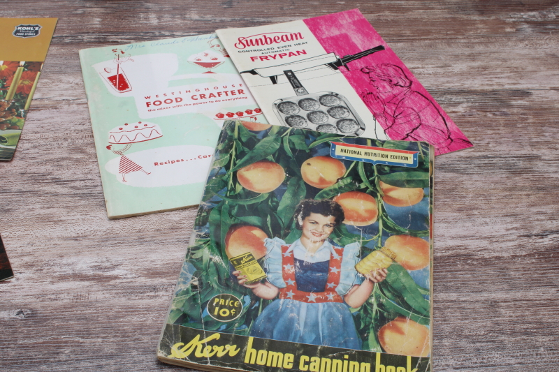 photo of vintage cookbooks lot, recipe booklets w/ advertising, appliance manuals, holiday baking etc  #6