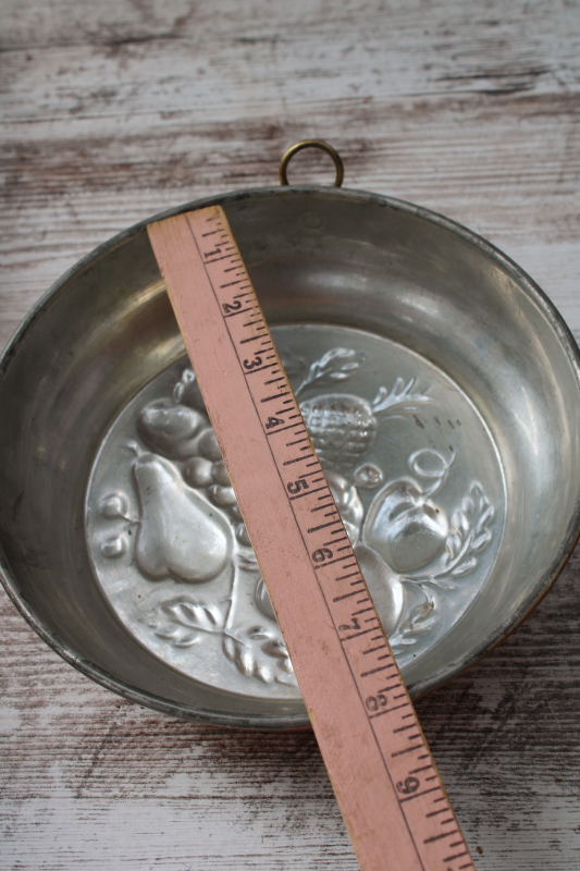 photo of vintage copper fruit mold made in Sweden, jello or dessert mold w/ loop for wall hanging  #5