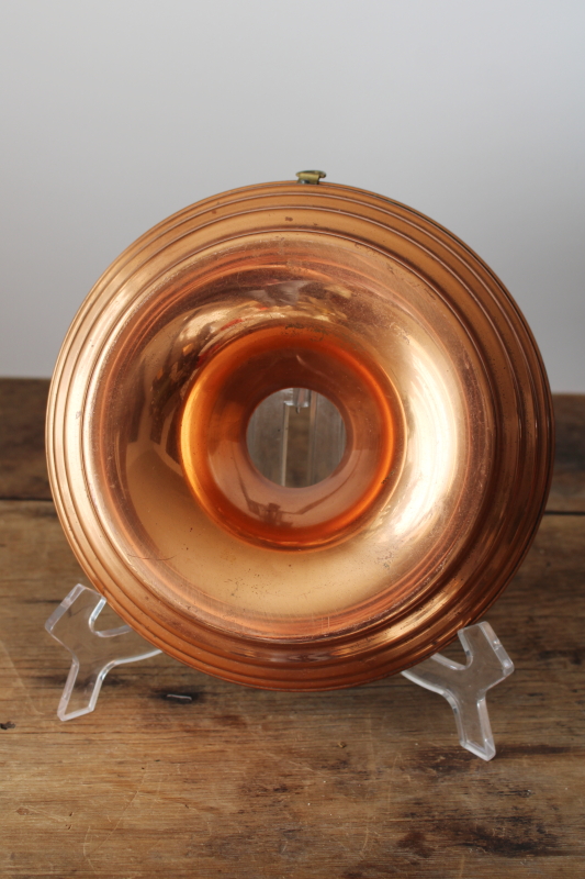 photo of vintage copper ring mold, stacked rings tower shape round 8 inch diameter  #1