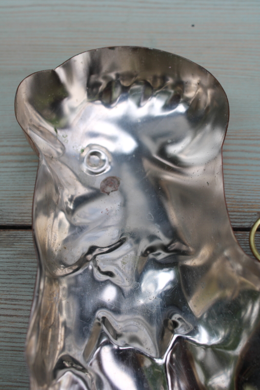 photo of vintage copper rooster chicken mold, french country farmhouse kitchen wall hanging jello mold  #5