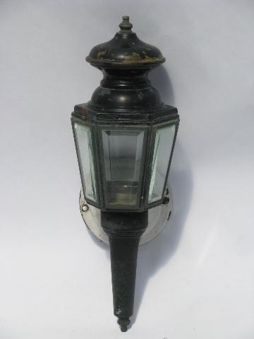 photo of vintage copper stagecoach lamp porch light, coach house wall sconce lantern #2