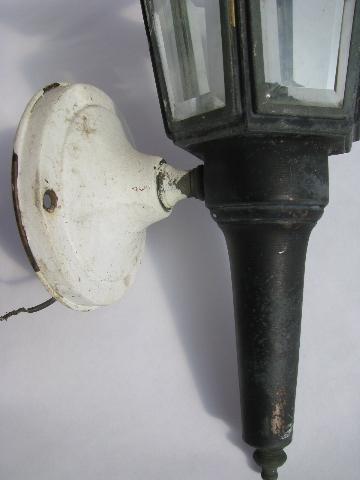 photo of vintage copper stagecoach lamp porch light, coach house wall sconce lantern #6