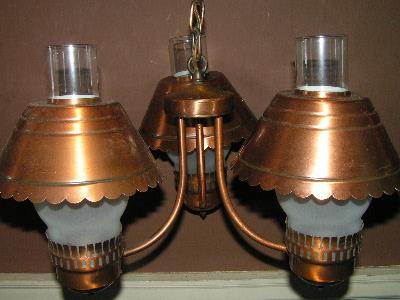 photo of vintage copper tole farmhouse light #2