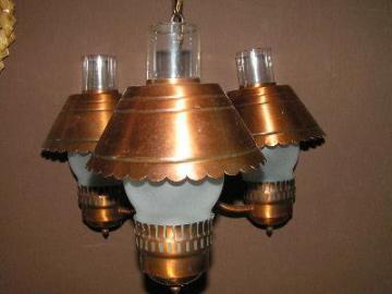 catalog photo of vintage copper tole farmhouse light