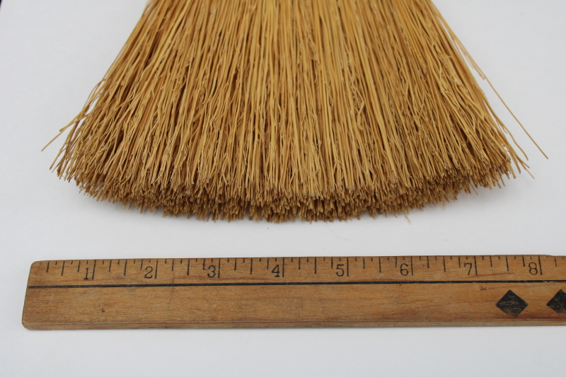 photo of vintage corn broom, small broom or large whisk brush w/ wood handle, rustic witch broom #4
