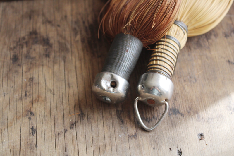 photo of vintage corn broom whisk brushes, old hand brooms modern farmhouse rustic primitive decor #4