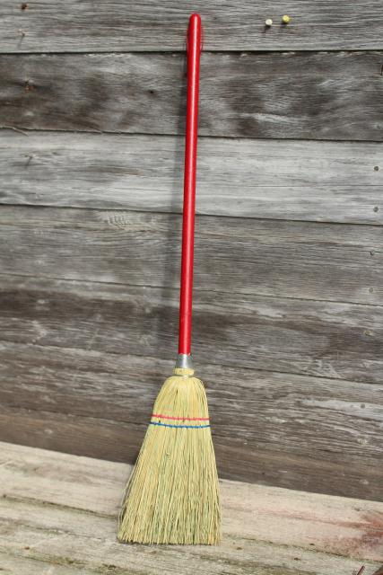 photo of vintage corn brooms, whisk broom & child's size sweeping broom, rustic farmhouse decor #3