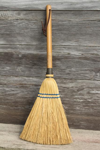 photo of vintage corn brooms, whisk broom & child's size sweeping broom, rustic farmhouse decor #5