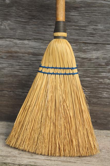 photo of vintage corn brooms, whisk broom & child's size sweeping broom, rustic farmhouse decor #6