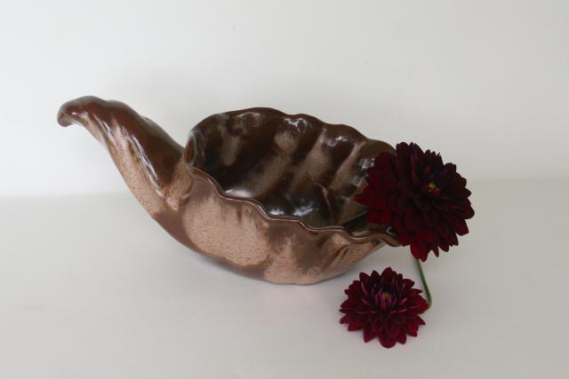 photo of vintage cornucopia Frankoma pottery Thanksgiving table horn of plenty harvest decoration #2