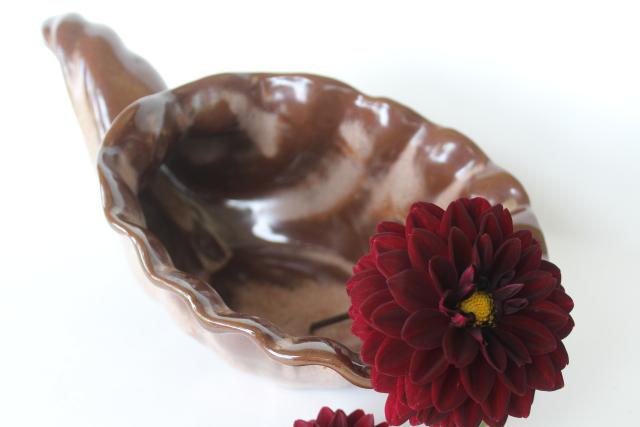 photo of vintage cornucopia Frankoma pottery Thanksgiving table horn of plenty harvest decoration #3