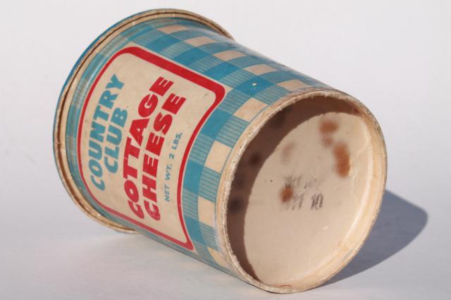 photo of vintage cottage cheese container & Golden Guernsey dairy butter boxes, retro food packaging #2