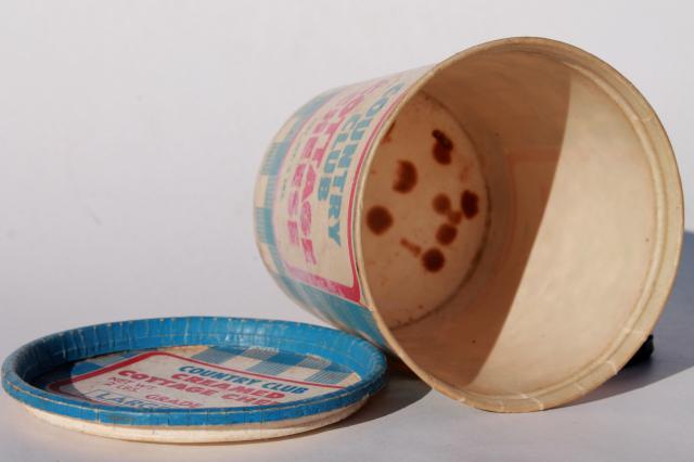 photo of vintage cottage cheese container & Golden Guernsey dairy butter boxes, retro food packaging #9