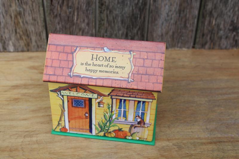 photo of vintage cottage recipe box, Hallmark Better Homes & Gardens set w/ sealed cards  #1