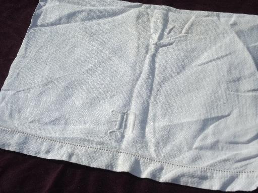 photo of vintage cotton and linen show towel lot, 8 assorted white on white towels #8