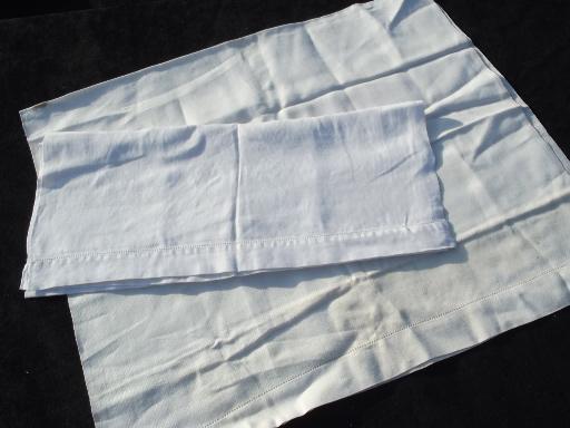 photo of vintage cotton and linen show towel lot, 8 assorted white on white towels #4