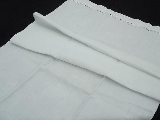 photo of vintage cotton and linen show towel lot, 8 assorted white on white towels #5