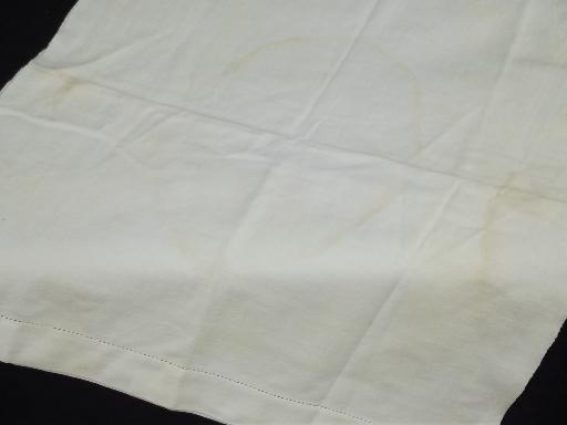 photo of vintage cotton and linen show towel lot, 8 assorted white on white towels #9