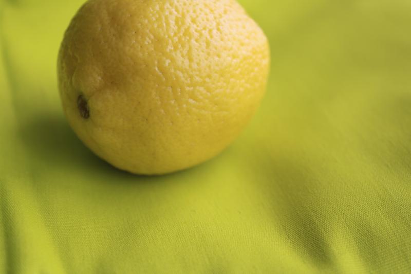 photo of vintage cotton broadcloth fabric, chartreuse yellow-green solid color #4