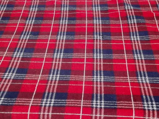 photo of vintage cotton camp / stadium blanket, red plaid reversible to leopard #2