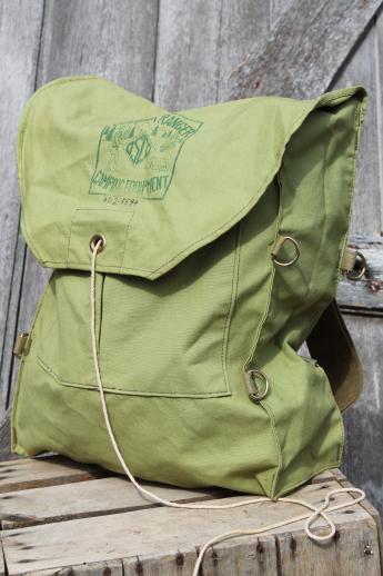 photo of vintage cotton canvas backpack, Outdoor Ranger Camping Equipment camper's day pack #1