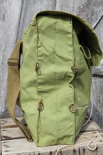 photo of vintage cotton canvas backpack, Outdoor Ranger Camping Equipment camper's day pack #4