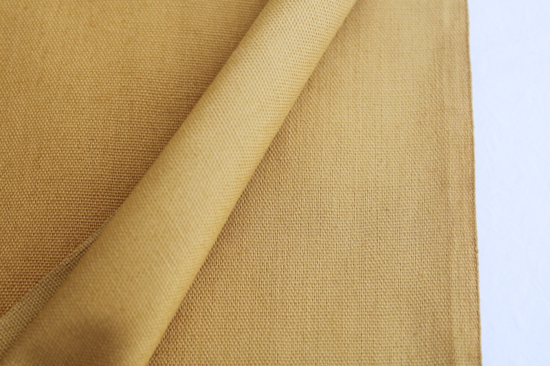 photo of vintage cotton canvas or duck fabric, mustard yellow gold solid color #2