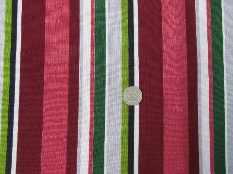 photo of vintage cotton decorator fabric, 50s pink/maroon/grey/apple green #1