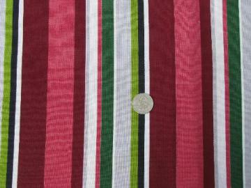 catalog photo of vintage cotton decorator fabric, 50s pink/maroon/grey/apple green