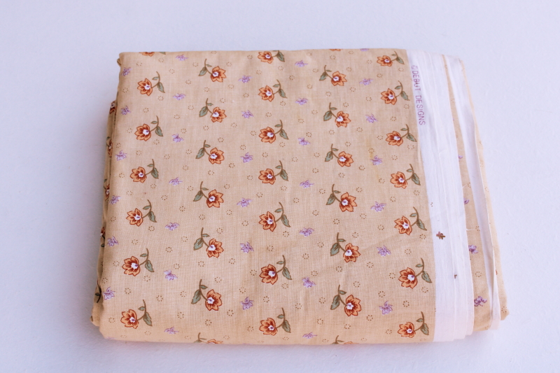 photo of vintage cotton decorator fabric, cottage floral print small flowers Laura Ashley style #1