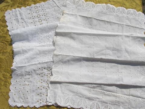 photo of vintage cotton eyelet embroidered lace table mats, runners & scarves #5