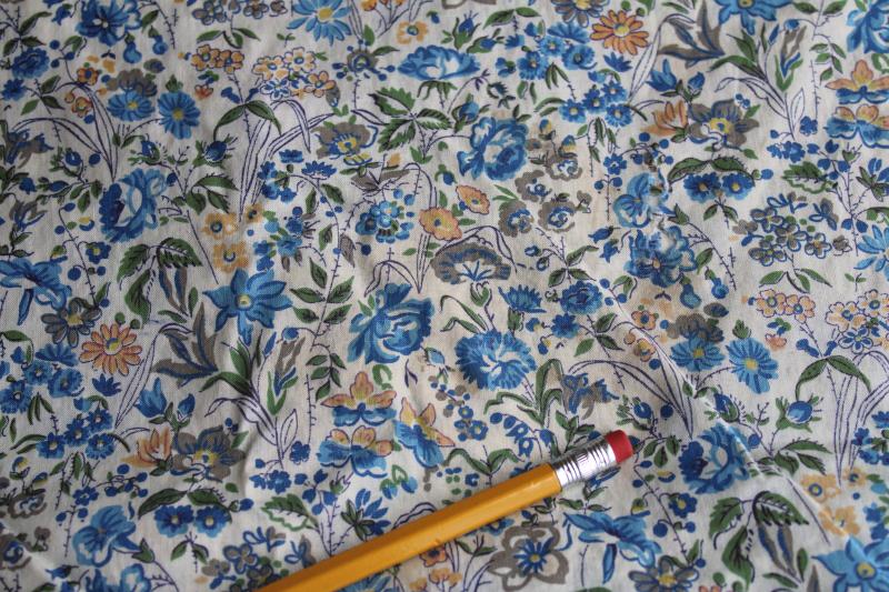 photo of vintage cotton fabric, fine lawn w/ Liberty style floral print Wamsutta mills #5