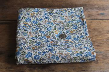 catalog photo of vintage cotton fabric, fine lawn w/ Liberty style floral print Wamsutta mills