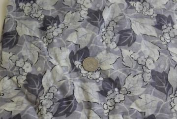 catalog photo of vintage cotton fabric, light floaty dress material soft grey floral print