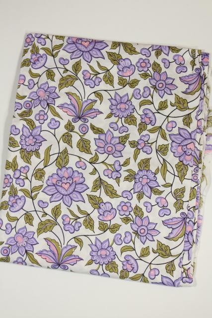 photo of vintage cotton fabric lot lavender & purple prints, retro girly florals #13